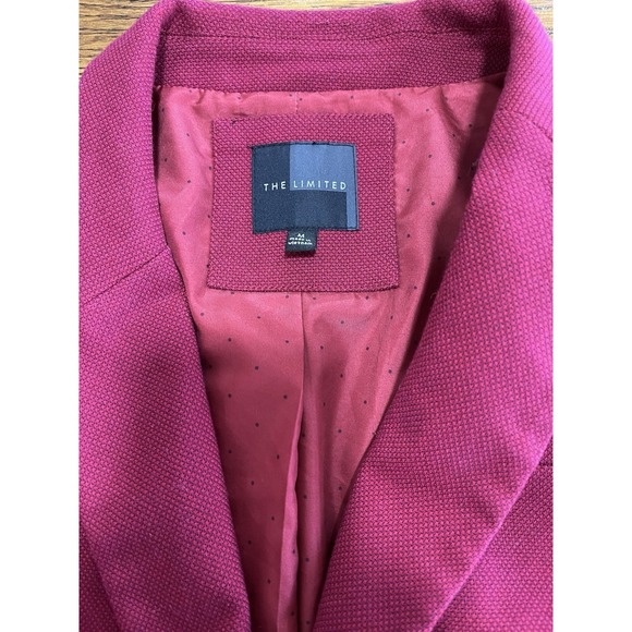 The Limited Blazer M Cranberry 3/4 Sleeve Classic Capsule Preppy Jacket 1 Button - Picture 3 of 9